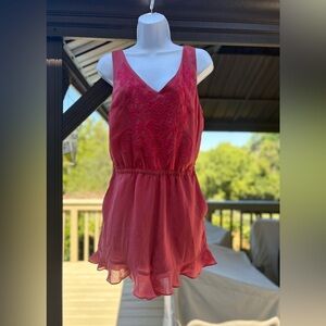 NWOT BEBE Vibrant Dark Pink Embroidered Romper, Size: S